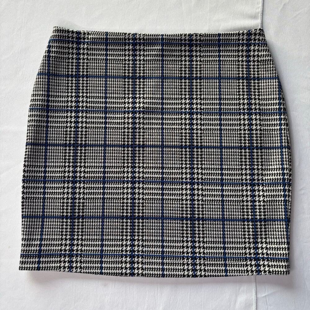 NWT - EXPRESS - HOUNDSTOOTH WITH BLUE - BODYCON MINI SKIRT